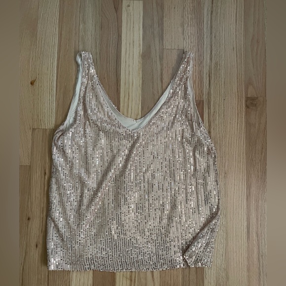 Blush Sequin Tank Top size s - Picture 2 of 2